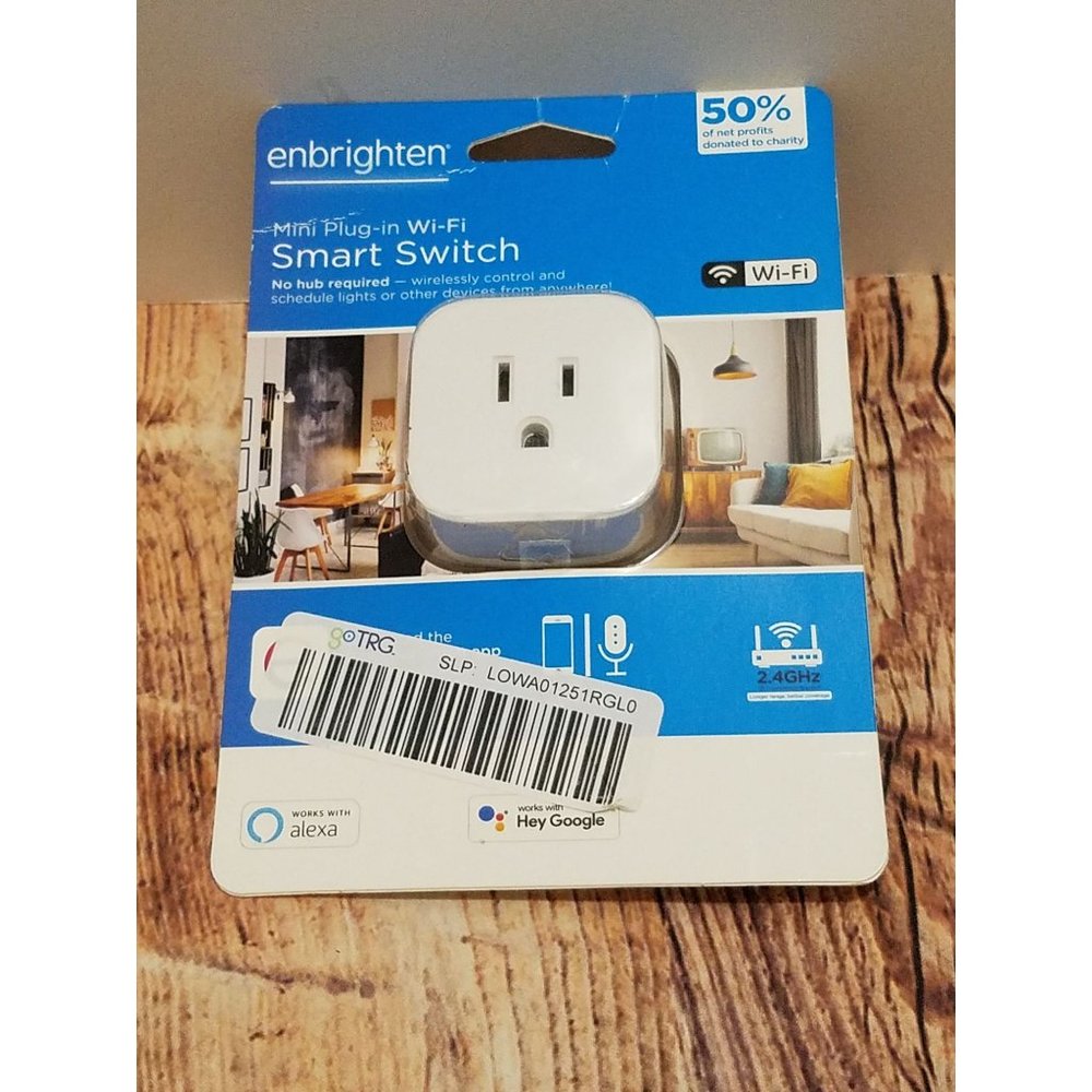 Enbrighten Mini Plug in WiFi Smart Switch Hey Google Alexa